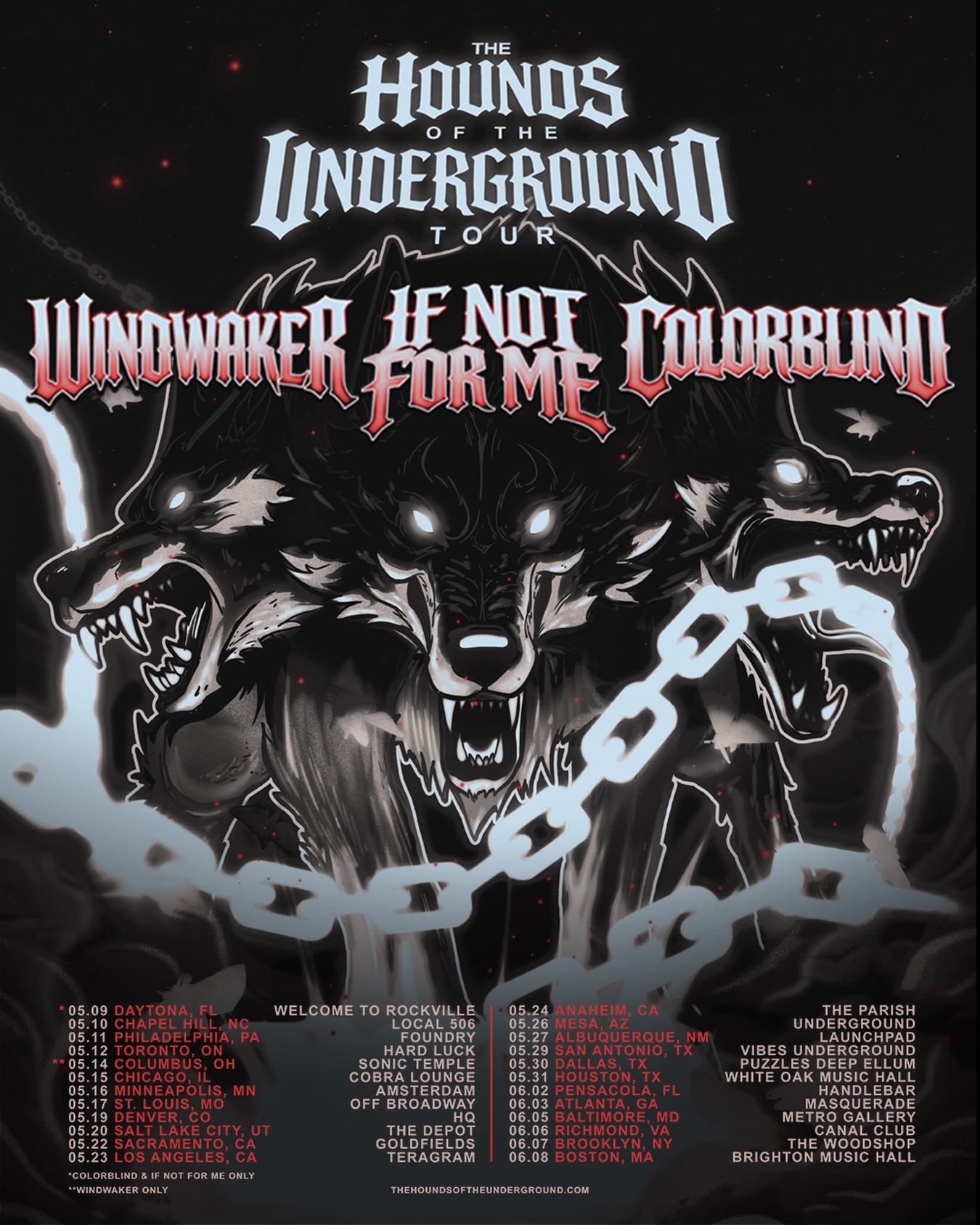 Windwaker The Hounds Of The Underground Tour Poster 2026